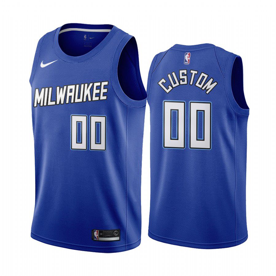 Men Milwaukee Bucks #00 custom navy city edition new uniform 2020 nba jersey->golden state warriors->NBA Jersey